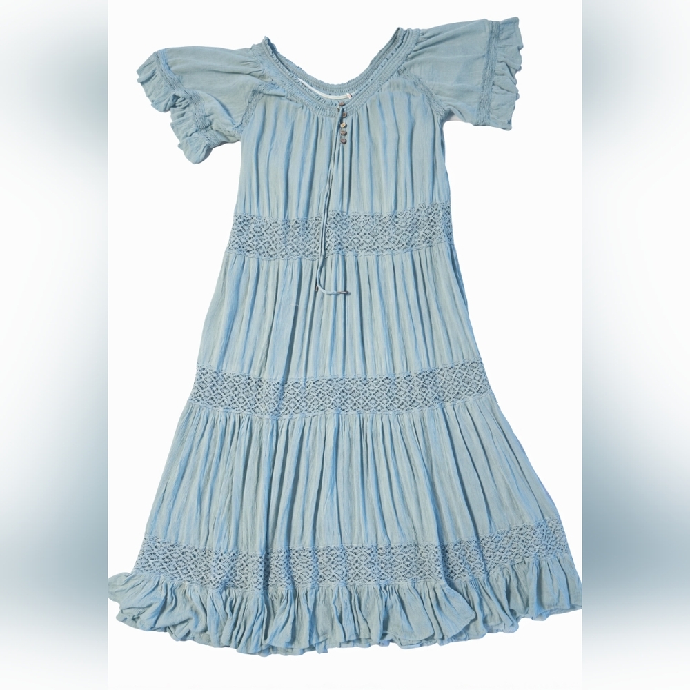 Free People Size Large Dream On Boho Beach Maxi Dress